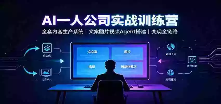 AI创作一人公司实战训练营:全套内容生产系统,文案图片视频Agent搭建变现全链路 AI创作一人公司实战训练营:全套内容生产系统,文案图片视频Agent搭建变现全链路