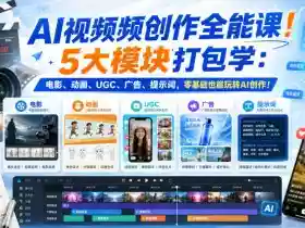 AI视频频创作全能课!5大模块打包学:电影、动画、UGC、广告、提示词,零基础也能玩转AI创作!【原创双语字幕】