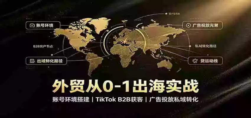 外贸从0-1出海实战：账号环境搭建，TikTok B2B获客，广告投放私域转化
