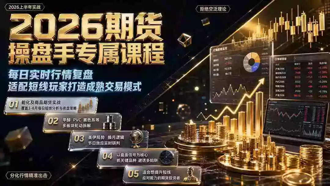 2026期货操盘手专属课程-更新8月，每日实时行情复盘，适配短线玩家打造成熟交易模式