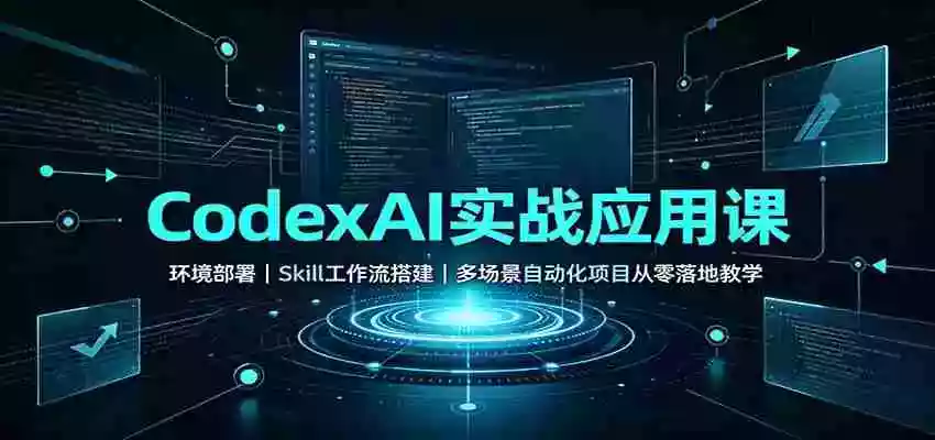 CodexAI实战应用课：环境部署Skill工作流搭建，多场景自动化项目从零落地教学
