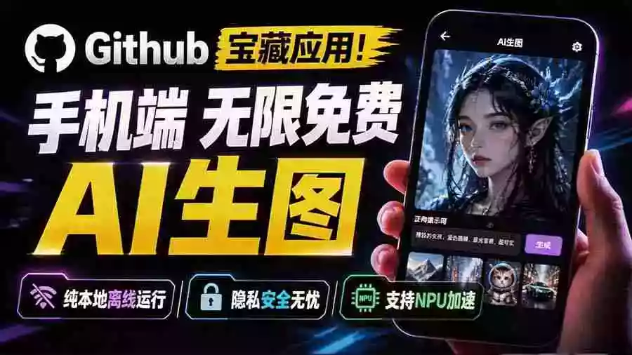 Github宝藏应用!手机端无限免费AI 生图,纯本地离线运行,支持NPU加速 斩获3.1k stars,local-dream