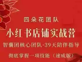 四朵花-小红书店铺专项实战营,专项类目开店跑通全流程,彻底掌握一项技能(速成版)