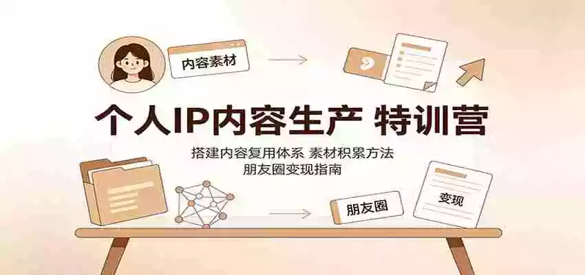 个人IP内容生产特训营:搭建内容复用体系,素材积累方法,朋友圈变现指南 个人IP内容生产特训营:搭建内容复用体系,素材积累方法,朋友圈变现指南