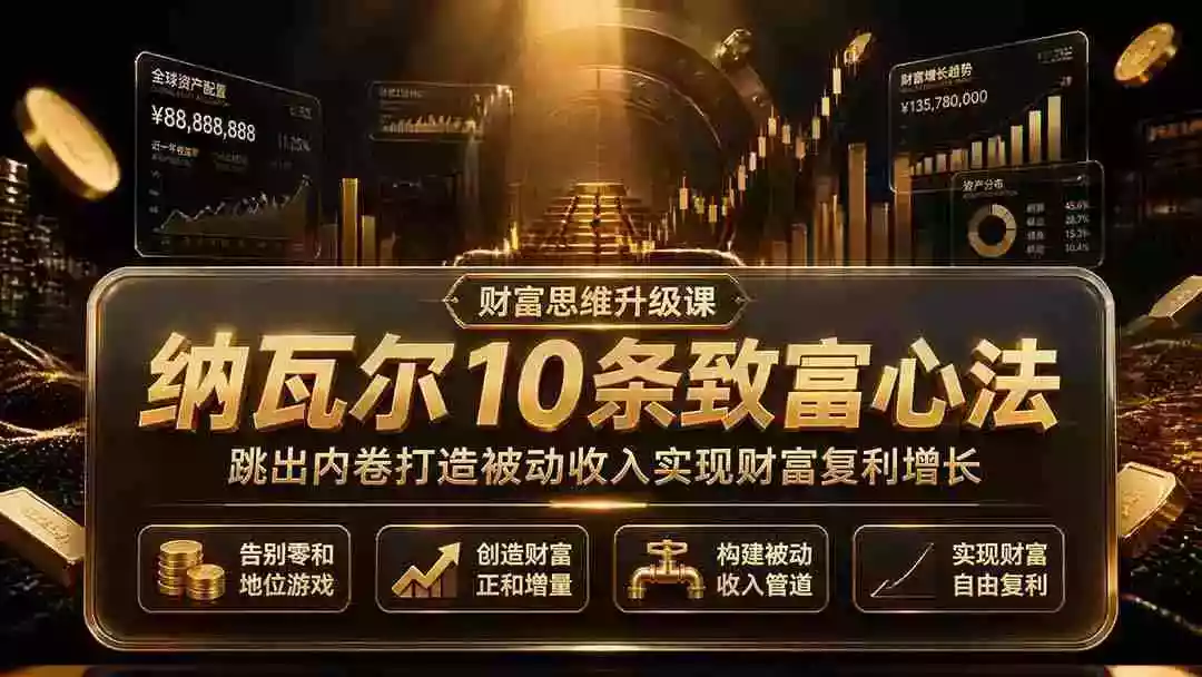 付费文章:纳瓦尔10条致富心法,跳出内卷打造被动收入实现财富复利增长