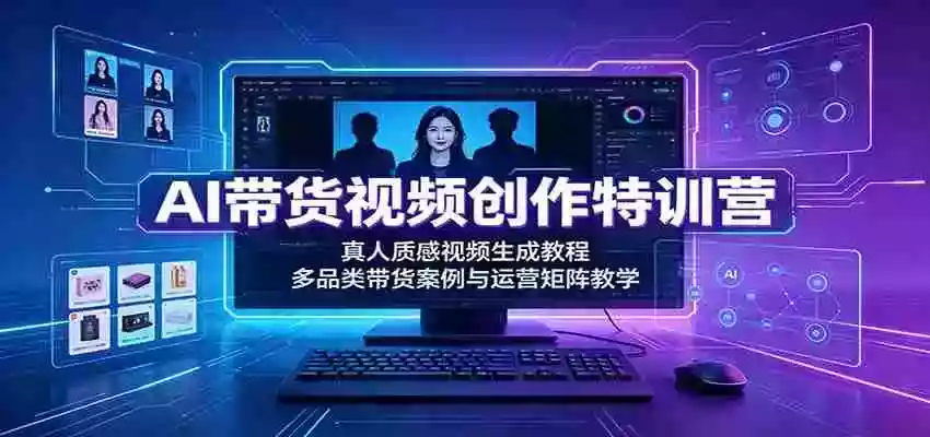 AI带货视频创作特训营:真人质感视频生成教程,多品类带货案例与运营矩阵教学 AI带货视频创作特训营:真人质感视频生成教程,多品类带货案例与运营矩阵教学