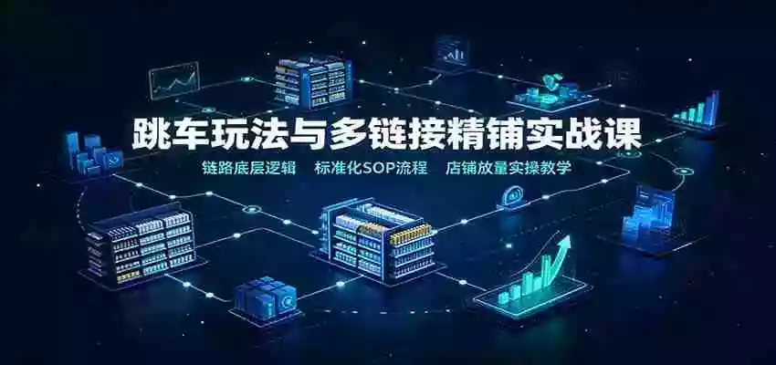 跳车玩法与多链接精铺实战课：链路底层逻辑，标准化SOP流程，店铺放量实操教学