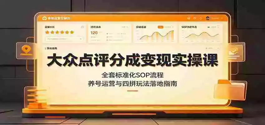 大众点评分成变现实操课:全套标准化SOP流程,养号运营与四拼玩法落地指南 大众点评分成变现实操课:全套标准化SOP流程,养号运营与四拼玩法落地指南