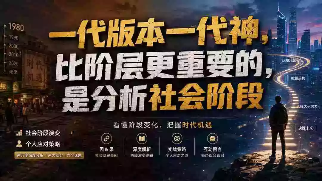 付费文章:一代版本一代神,比阶层更重要的,是分析社会阶段 付费文章:一代版本一代神,比阶层更重要的,是分析社会阶段