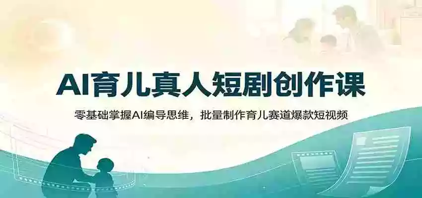 AI育儿真人短剧创作课:零基础掌握AI编导思维,批量制作育儿赛道爆款短视频 AI育儿真人短剧创作课:零基础掌握AI编导思维,批量制作育儿赛道爆款短视频