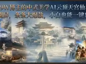 抖音6.9W博主的中式美学AI云顶天宫仙境教学,全网刷屏,条条大爆款,小白也能一键出大片