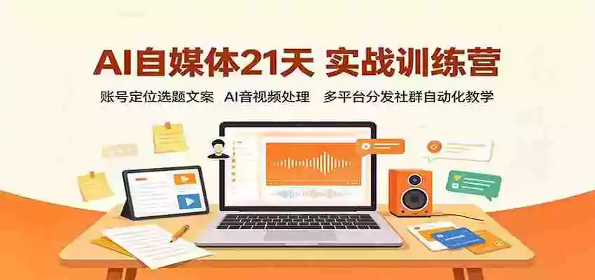 AI自媒体21天实战训练营:账号定位选题文案,AI音视频处理,多平台分发社群自动化教学 AI自媒体21天实战训练营:账号定位选题文案,AI音视频处理,多平台分发社群自动化教学
