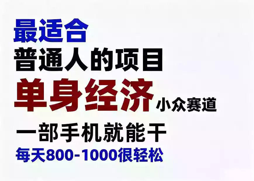 身经济小众赛道,一部手机就能干,每天搞个800-1000很轻松,最适合普通人的项目【揭秘】 身经济小众赛道,一部手机就能干,每天搞个800-1000很轻松,最适合普通人的项目【揭秘】