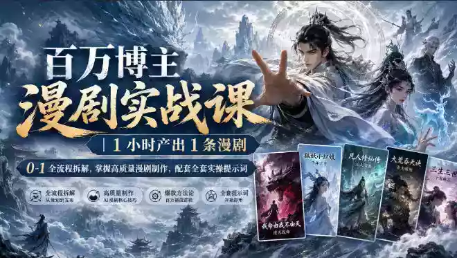 百万博主漫剧实战课|1小时产出1条漫剧,0‑1全流程拆解,掌握高质量漫剧制作,配套全套实操提示词 百万博主漫剧实战课|1小时产出1条漫剧,0‑1全流程拆解,掌握高质量漫剧制作,配套全套实操提示词