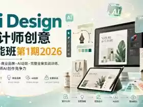 Ai Design设计师创意赋能班第1期2026｜工具入门‑商业品牌‑AI动效‑完整全案实战训练，提升设计师AI创作竞争力