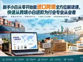 新手小白从零开始做进口跨境全方位解读课,快速从跨境小白进阶为行业专业从业者