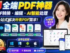 免费全端PDF神器,PDF转换·编辑·AI智能处理,一站式解决所有PDF需求!