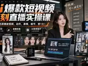 天诺老吴Ai爆款短视频复刻直播实操课,一比一还原爆款视频,动作,表情,细节,都1比1