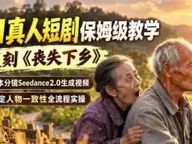 AI真人短剧保姆级教学，复刻《丧失下乡》，剧本分镜Seedance2.0生成视频，搞定人物一致性全流程实操