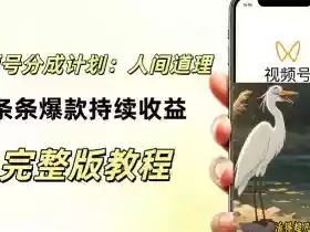 视频号新玩法之AI动漫画风励志视频,不用会画画、不用拍摄,持续化收益,详细拆解
