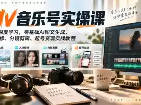 AI MV音乐号实操课，从0-1深度学习，零基础AI图文生成、人像精修、分镜剪辑、起号变现实战教程