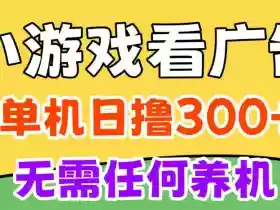 小游戏试玩最新技术,无需养机,测试单机3小时100+,支持模拟器云手机操作,可无限撸【揭秘】