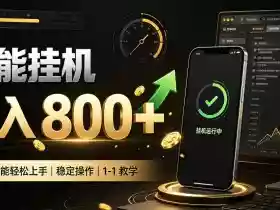 零值守智能挂G,副业高效增收居家智能挂G,新手也能日入800【揭秘】