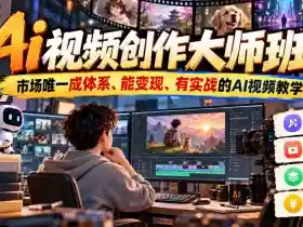 Ai视频创作大师班，市场唯一成体系、能变现、有实战的AI视频教学（更新2026）